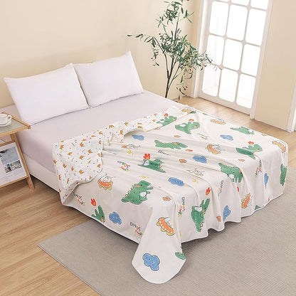 WenBags Waterproof Dog Bed Cover 70 * 78 Inches Throw Size,Pet Hair Resistant Reversible Couch Cover Mattress Protector,Leakproof Bed Liner/Sheet/Blanket for Adults Elderly Pets,Cute Dinosaurs