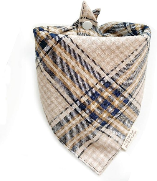Dog Bandana(Vintage Neutral Tartan S)