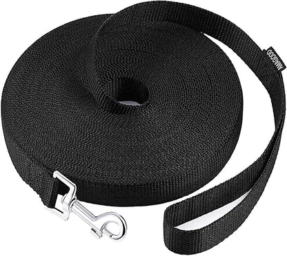 Dog Leashes,Long Dog Leashes for Puppy Training,15FT 20FT 30FT 50FT 100 FT Long Puppy Lead for Large Medium Small Dogs Outside Walking, Playing(30 feet, Black)