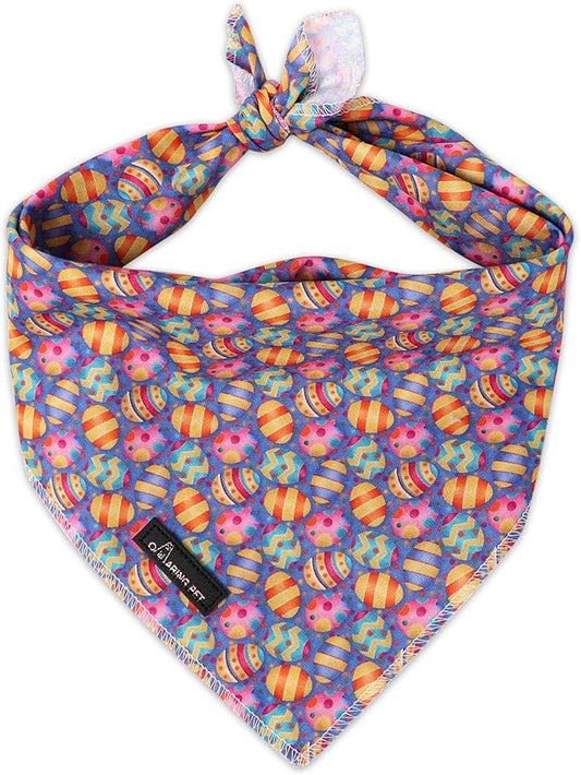ARING PET Easter Dog Bandanas, Cute Purple Colorful Eggs Pet Bandana Scarf Triangle Bibs for Puppy Small Medium Large Boy Girl Dogs Cats-S