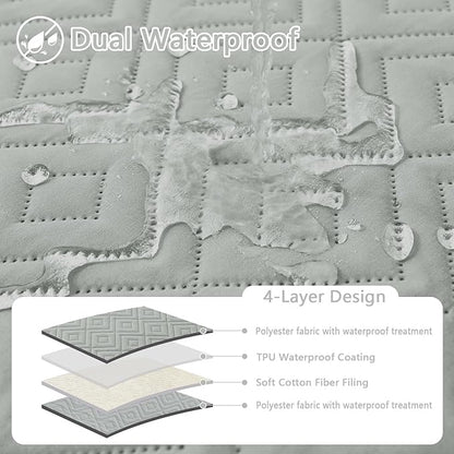 hyha Waterproof Dog Blanket, Soft Dog Bed Cover Pet Blankets, Waterproof Sofa Couch Cover for Dogs Washable, Reversible Pet Couch Covers for Sofa Furniture (40x70 Inch, Grey/Grey)