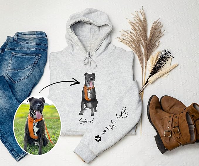 CHIARA CONTI11 Custom Dog Hoodie, Custom Pet Gifts, Custom Dog Shirt, Custom Dog Sweatshirt, Valentine's Day Gift