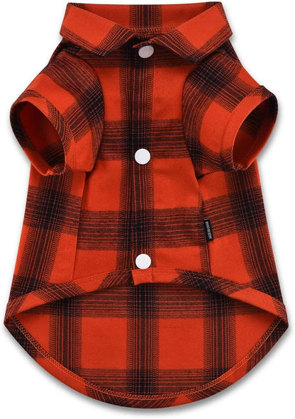 Koneseve Dog Shirt Plaid Dog Clothes for Medium Large Dogs Boy Girl Soft Pet T-Shirts Breathable Outfit Adorable Costume Grid Clothing Birthday Thanksgiving Christmas Sweater Apparel (Red#1; 7XL)
