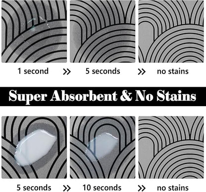 Dog Food Mats for Floors Absorbent, Pet Cat Food Mat - Quick Dry Dog Bowl Mats for Food and Water, Eco-Friendly Boho Pet Supplies