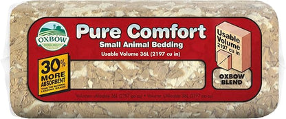 Oxbow Pure Comfort Bedding, Rabbit, Hamster, & Guinea Pig Bedding, Bunny Supplies for Litter Box, Pet Safe, Bunny Litter Box, Guinea Pig Cage, 99.9% Non-Dust, Blended, 36 Liter Bag