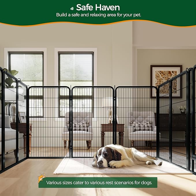 Yaheetech Dog Playpen Outdoor, 47 inch 24 Panels Dog Pen Indoor Heavy Duty Puppy Exercise Pen Metal Pet Fence for RV Camping/Yard/Garden