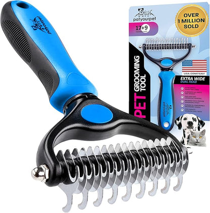 Pat Your Pet Deshedding Dog Brush For Shedding – Cat Brushes For Indoor Cats, Double-Sided Cat Brush Deshedding & Grooming Tool For Long Haired And Short Haired Dogs, Skin-Friendly