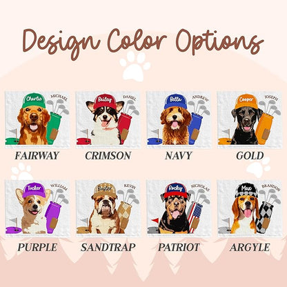 Custom Pet Golf Towel – Personalized Golf Club Towel with Your Dog or Cat Photo & Name – Unique Pet Lover Golf Accessory Gift for Golfers & Pet Owners – Christmas, Birthday or Father’s Day Present