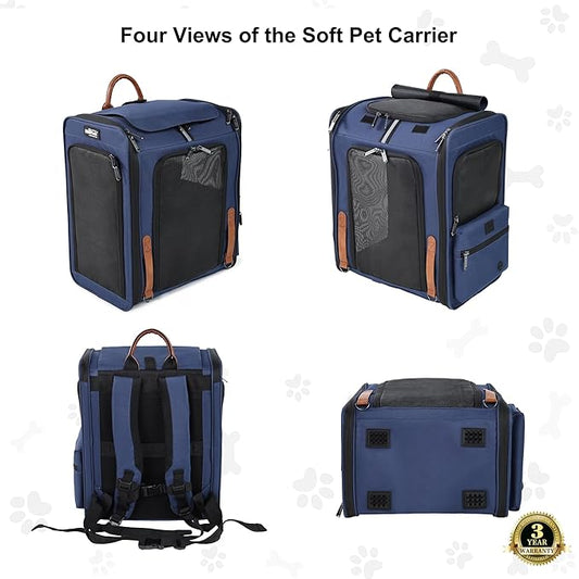 EliteField Deluxe Backpack Pet Carrier (3 Year Warranty, Airline Approved), Travel Soft-Sided Carrier Bag for Dogs, Cats & Small Pets