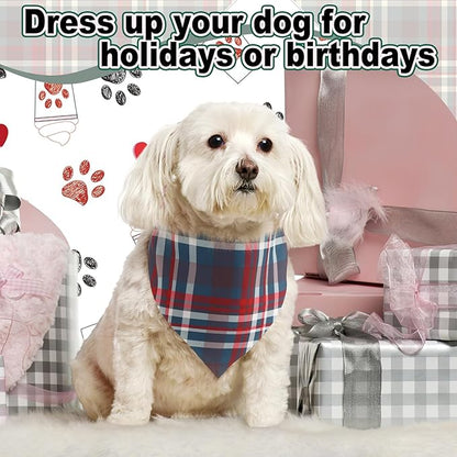 Aliceset 180 Pcs Dog Bandana Bulk Stripe Bandanas for Dogs Adjustable Washable Pet Triangle Scarf Retro Print Dog Kerchief Bibs for Small Medium Large Dog Cat Holiday Costume Accessories