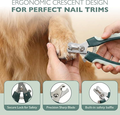 HamInWay 8-in-1 Pet Grooming Kit for Dogs & Cats – Includes Brushes, Combs, Nail Clippers & File – Professional Grooming Tools Set in Logo Bag – Safe, Gentle & Durable – Ideal for All Pet Sizes