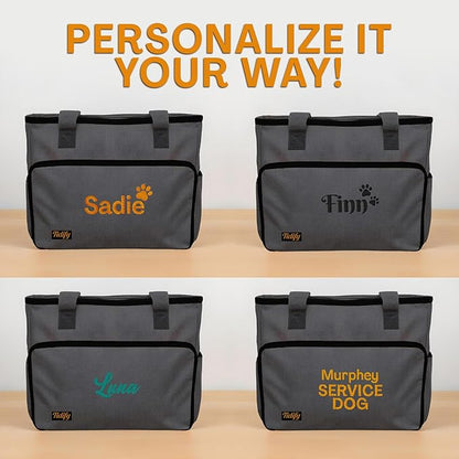 Customized Dog Travel Bag - You Name It and We Make It, Your Own Personalized Pet Travel Bag, Make It Special for You and Your Pet. (Dark Grey)