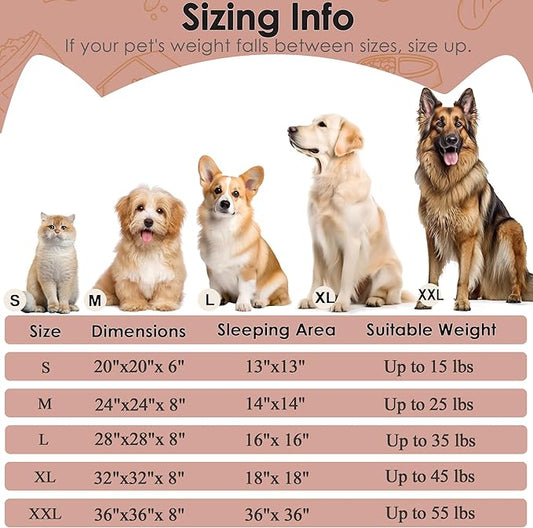 Dogs Bed for Small Dogs, Anti-Anxiety Washable Round Bed (Pink, 24.0" L x 24.0" W x 8.0" Th)
