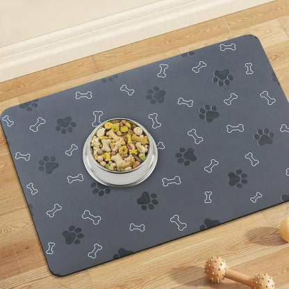 Pet Cat Dog Food Mat Non Slip Mat for Dog Water Bowl Mat Quick Dry Absorbent Cat Feeding Mat, 32 * 17 in, Red