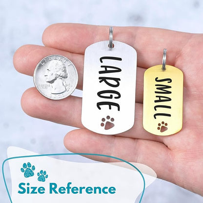 Ultra Joys Dog Tags Personalized for Pets - Hollow Paw Custom Pet ID Tag - Engraved Dog Tag for Small, Large Dogs - Large Military Dog Tag in Silver