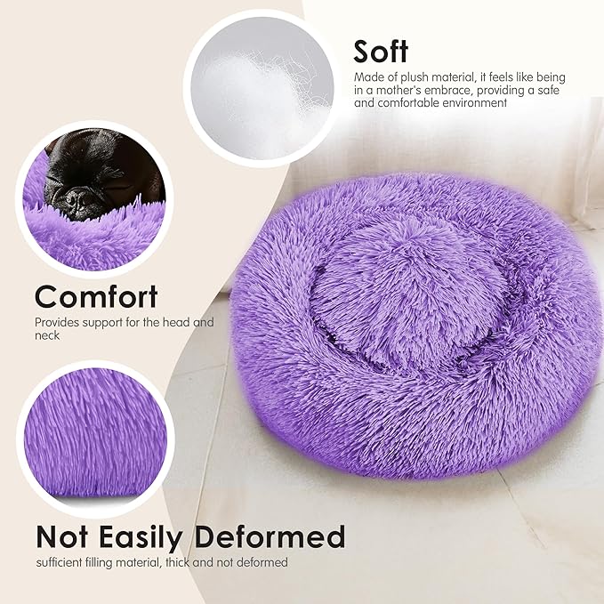 Dog Beds Large Sized Dog and Cats, 32in Pet Beds for Large Pet, Washable Indestructible Extra Large Dog Bed (Purple)