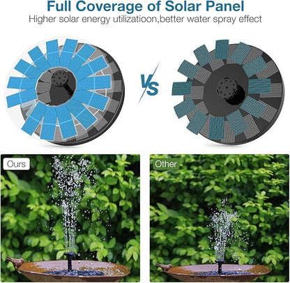 AISITIN Outdoor Solar Garden Fountain 3.5W Solar Pump Outdoor Pond with 6 Nozzles Floating Solar Fountain Pump for Bird Bath, Aquarium, Garden Fountain (1 Piece)
