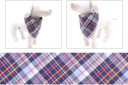 Lionet Paws Dog Bandana Washable Cotton Handkerchief Scarf Triangle Bandana for Small Medium Large Dogs DarkBlue