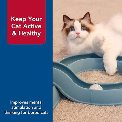 Coastal Pet Turbo Track Cat Toy - Cat Ball Toy & Racetrack - Easy Assembly - Slate Blue (1 Pack)