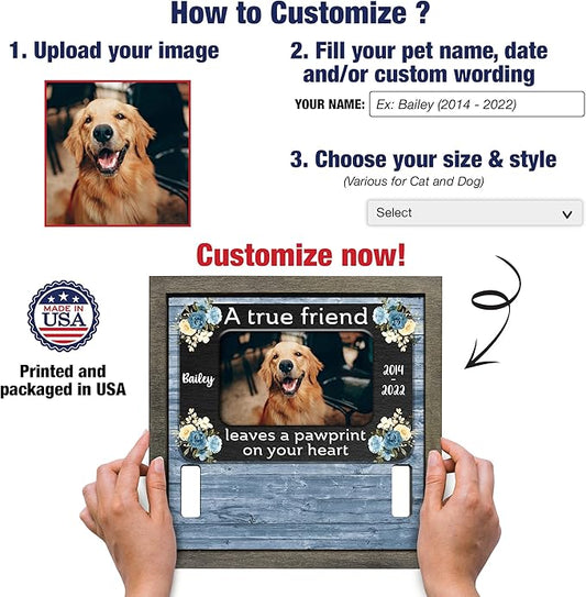 Dog Memorial Gifts Personalized Loss Of Pet Dog Memorial Picture Frame Pet Loss Gift Personalized Custom Cat Picture Collar Frames Memory Boxes For Keepsakes Death Remembrance