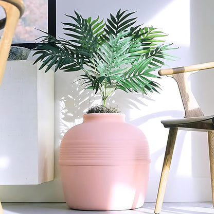 Good Pet Stuff Hidden Litter Box Planter, Decorative Cat Litter Enclosure with Carbon Filter, Artificial Plant, Easy Clean, Indoor Design, Original Round Style, Base Kit, Pink Coral