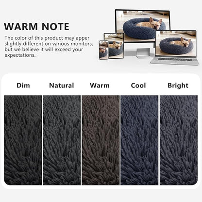 MIXJOY Orthopedic Dog Bed Comfortable Donut Cuddler Round Pet Beds Ultra Soft Washable Dog and Cat Cushion Bed (20''/23''/30'') (30'', Grey-Blue)