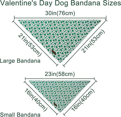 St. Patrick's Dog Bandana, UP URARA PUP Shamrock Triangle Bid Scarf for Medium Large Dogs, Cotton Kerchief for Girl Boy Puppies, Cute Spring Green Bandana,S