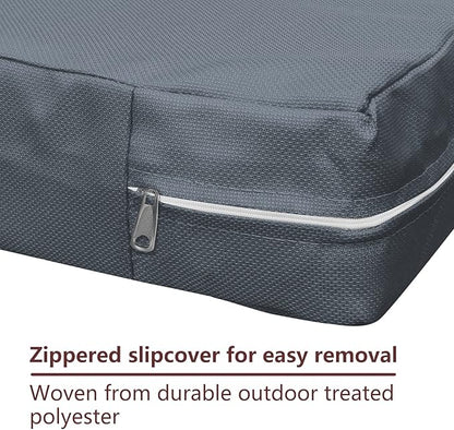 Waterproof Dog Bed Protector. (53 L x 42 W x 5 H inches) Washable Removable Orthopedic, Cooling Gel and Memory Foam Pet Bed Cover. Cover only. (Gray)