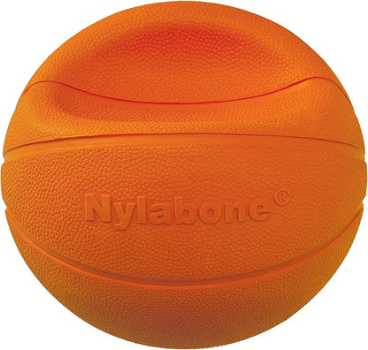 Nylabone Power Play Gripz Felt Basketball Rubber Fetch Toy, Squeaky Ball for Dogs, Large (1 Count)