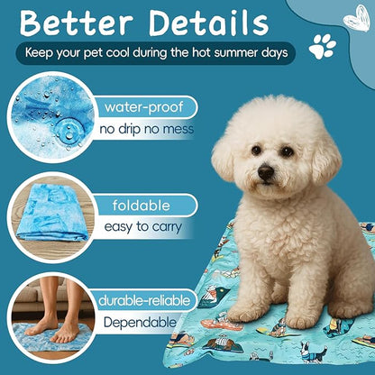 Cooling Pad for Dog,Instant Pet Cool Mat for Puppy,Comfortable Cool Pet Mat for Cat.Portable Dog Bed for Summer. Suitable for Outdoor Summer Crate Pad.Long Time Cooling.Animal(Size-M 15.7 * 19.7in)