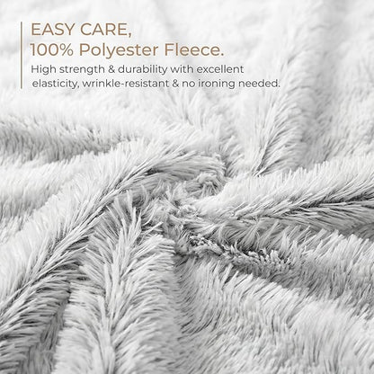 PJYuCien Dog Blankets for Small Dogs Washable - Fluffy Fuzzy Cat Blanket for Couch, Puppy Throw for Furniture with Polyester Fleece, Super Soft Plush for Pet Kitten Doggy, Grey, 16" x 24"