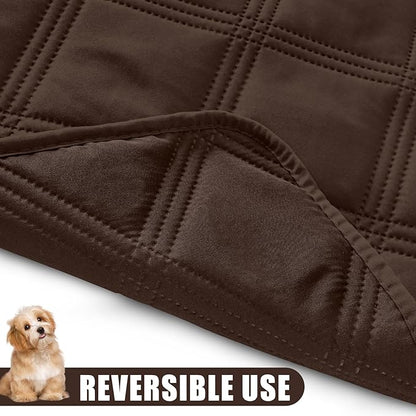Smiry Waterproof Dog Bed Cover Blanket 30x53, Soft Reversible Pet Blanket, Washable Leakproof Cats Dogs Couch Cover for Sofa, Couch, Furniture, Chocolate/Chocolate