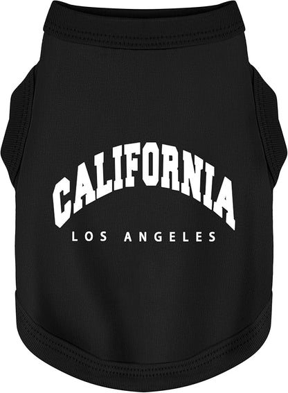 Discover Cozy Cotton Canine Wear: Soft, Lightweight, and Breathable Dog Shirt Vest with Eye-Catching Graphics(California), Keeping Your Furry Friend Warm and Comfy! Black M