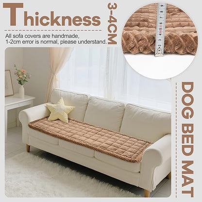 Washable Dog Couch Cover Protector, Non Slip Dog Bed Mat Machine Washable Large Blanket for Dogs, Pet Couches Covers for Sofa (Coffee, 27.6 * 82.7 '')