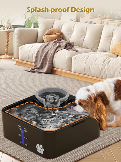 Kastty 2 Gallon Dog Water Fountain Ultra Large/Wide Pet Fountain BPA-Free Premium Dog Water Bowl Dispenser with 5 Filtration Safe Pump& LED Shortage Reminder, Large Dogs Cats& Multi-Pet Home FS55