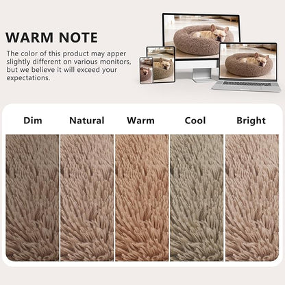 MIXJOY Orthopedic Dog Bed Comfortable Donut Cuddler Round Dog Bed Ultra Soft Washable Dog and Cat Cushion Bed (20''/23''/30''/36'') (36''x36'', Brown)