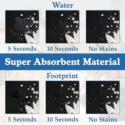 Magic White Lotus Pet Feeding Mat–Christmas Stocking Quick Dry Absorbent Dog Cat Food Mat, Non Slip Waterproof Bowl Placemat for Messy Eaters, Pet Accessories for Floors 16"x24"