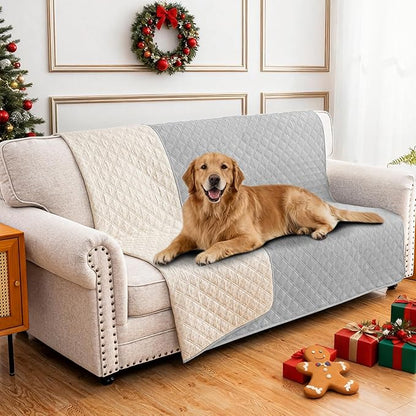 Waterproof Dog Bed Cover Pet Blanket, Soft Couch Cover for Dogs Washable, Non-Slip Dog Blanket Protect Furniture Couch Sofa Car for Puppy Large Dogs Cat (52x82 Inch, Light Grey)