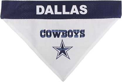 Pets First NFL DOG BANDANA - DALLAS COWBOYS REVERSIBLE PET BANDANA. 2 Sided Sports Bandana with a PREMIUM Embroidery TEAM LOGO, Large/X-Large. - 2 Sizes & 32 NFL Teams available, DAL-3217-L-XL
