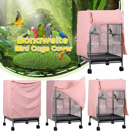 QBLEEV Birdcage Cover, Breathable Night Cover for Bird Cages, Parrot Cage Cover Shade Pet Universal Blackout Windproof Light-Proof Sleep Reduces Distractions Night Accessories Cloth Without Cage