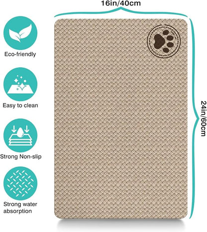 Pet Feeding Mat for Floors Waterproof Dog Mat for Food and Water Absorbent Quick Dry Non Slip mat for Cat Bowls