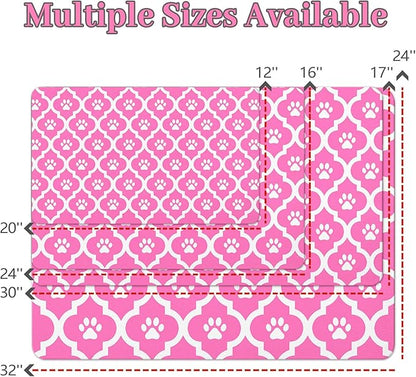 Dog Food Mat 12X20 Inch Pet Feeding Absorbent Mats for Floor Cat Water Bowl Placemats Non-Slip Washable Dog Mat for Food and Water