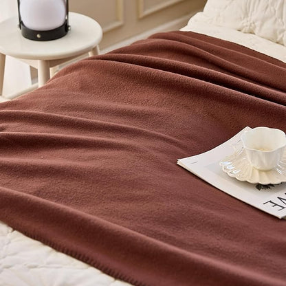 Fleece Throw Blankets Bulk Fleece Blankets Solid Wholesale Lightweight Warm Soft for Pet Bed Sofa Couch Office Wedding Gifts Travel Seasons 50x60 Inches Pack of 6 Chocolate Brown