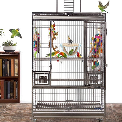 BWOGUE Winter Warm Bird Nest Bed Hanging Hammock Snuggle Hut Parrot House Tent Toy Bird Cage Perch for Parakeet Budgies Cockatiels Lovebird Cockatoo Finch Hamster Chinchilla Guinea Pig