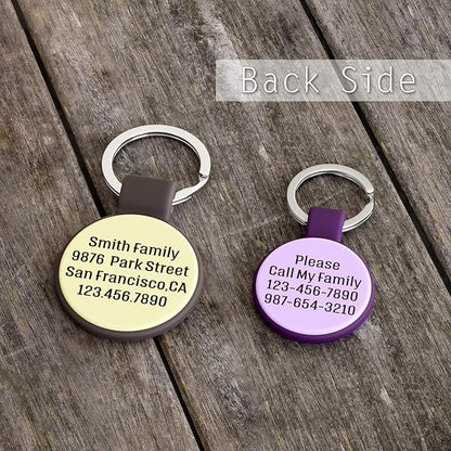 Silent Silicone Dog Tags, Custom Engraved Pet ID Tags for Cats and Dogs, Personalized Small Size Cat Tags with Cute Designs (Designs, Regular)