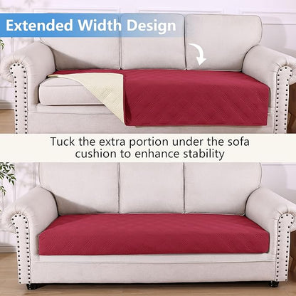 hyha Waterproof Dog Blanket, Reversible Pet Bed Blanket, Soft Sofa Couch Cover for Dogs Washable, Waterproof Pet Couch Covers for Sofa Puppy Cats Furniture Protector(40"x70", Wine Red/Beige)