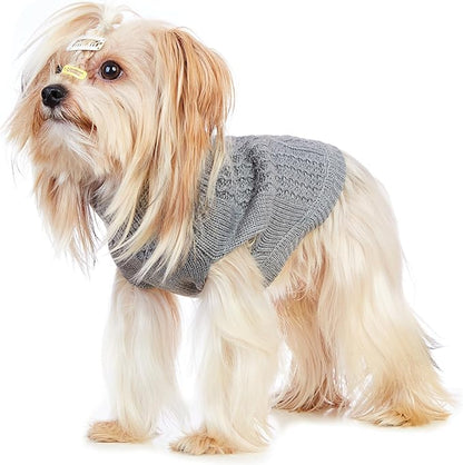 Stretchy Cat Sweater - 17 Colors & 6 Sizes | Snug Winter-Ready Knit for Boy/Girl Cats & Kittens(Grey, Medium)