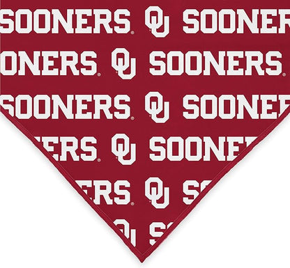 Oklahoma Sooners Officially Licensed Bandana for Dogs and Cats | Fits Pets Great Gift Idea | Easy-to-Tie (Large, 28")