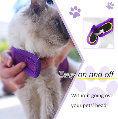 Kitty Harness and Leash for Walking Escape Proof Breathable Mesh Fabric, Purple, Small, Adjustable Cat Walking Jackets with DIY Beads, Padded Stylish Cat Vest