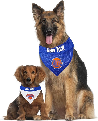 Pets First NBA Dog Bandana - New York Knicks Reversible Pet Bandana. 2 Sided Home & Away Sports Bandana with a PREMIUM Embroidery TEAM Logo, Small/Medium
